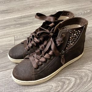 UGG Chocolate Blaney Crystal Hightower Sneakers
